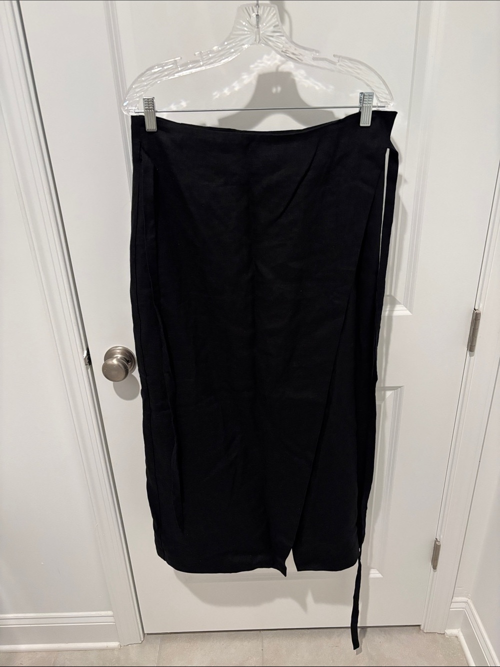 Banana Republic Black Wrap-Style Midi Skirt